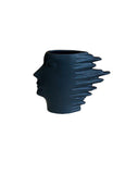 Wind Swept Face Vase in Small Black