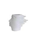 Wind Swept Face Vase in Medium White