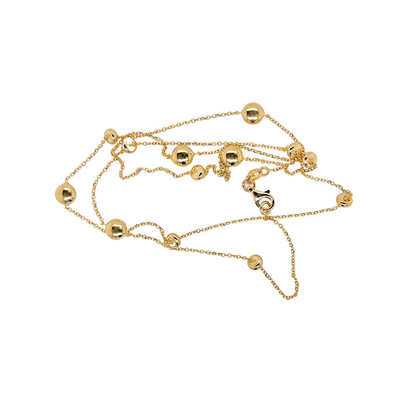 Yellow Gold Shaped Ball Necklace