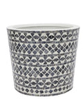 Capiz Shell Planter in Grey and White