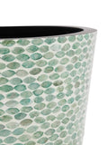 Capiz Planter in Turquoise and White