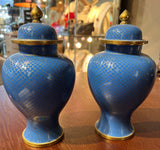 Blue Cloisonne Ginger Jar with Lid