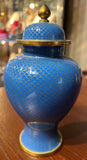 Blue Cloisonne Ginger Jar with Lid