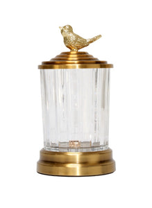 Gold Bird Glass Jar