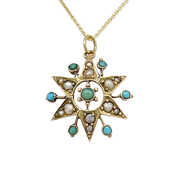NAJO YELLOW GOLD HEAVENLY TURQUOISE NECKLACE