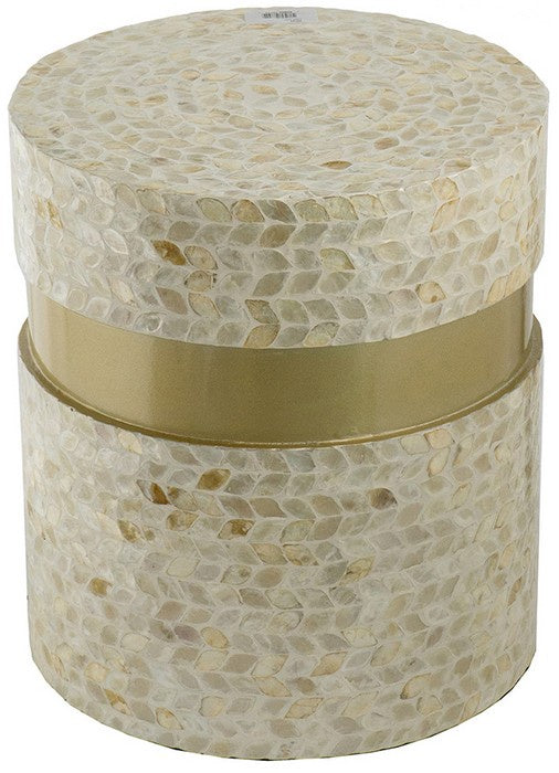 Gold and Tan Accent Stool