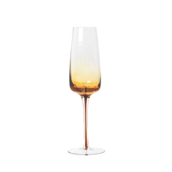 Handblown Champagne Glass - Amber