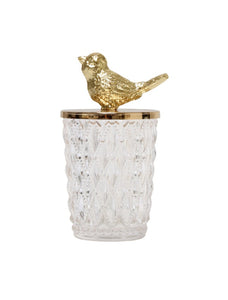 Glass Jar with Bird Lid