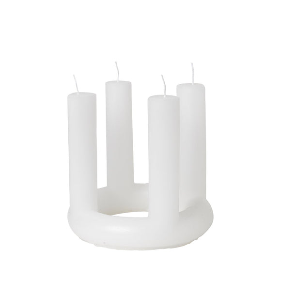 Parrafin Wax Circle Candle in White