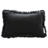 Ebony Plume Faux Fur Cushion