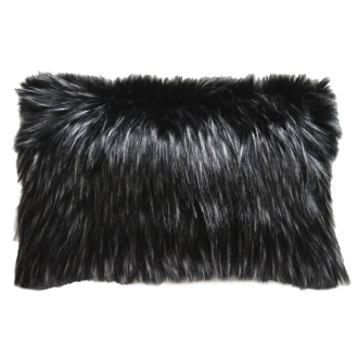 Ebony Plume Faux Fur Cushion