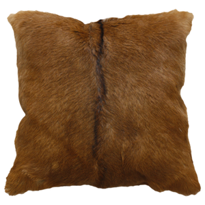 Natural Goat Fur Cushion in Natural Brown