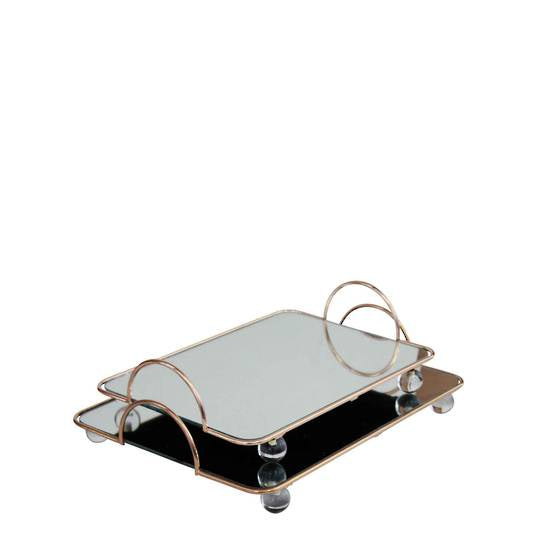 Rectangular Mirrored Tray with Ball Feet Large