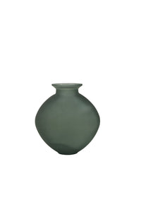 Elliptical Glass Vase in Green