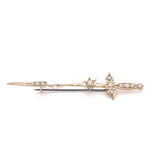 Antique Seed Pearl and Sword Brooch