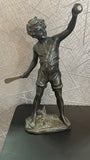 Bronze Finish Spelter Boy Figurine