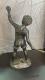 Bronze Finish Spelter Boy Figurine