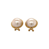 Mabe Pearl Earrings in 14ct Yellow Gold