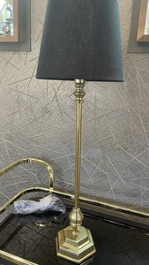 Gold Hexagon Lamp with Black Shade