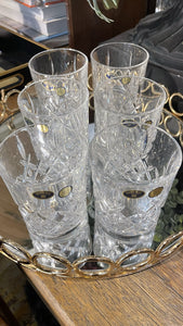 Double Old Fashion Crystal Glasses Set of 6