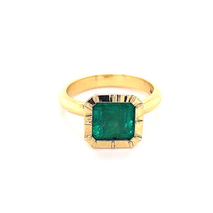 Emerald Cut Emerald Ring in 18ct Yellow Gold