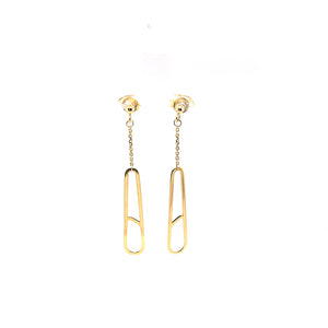 18ct Gold Paperclip Drop Earrings
