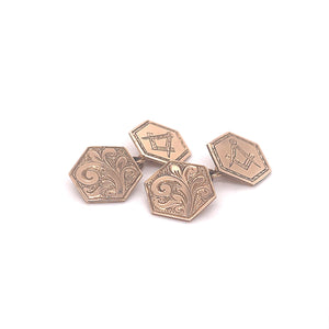 Antique Masonic Hexagonal Cufflinks