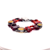 Carnelian Citrine Bracelet in Sterling Silver