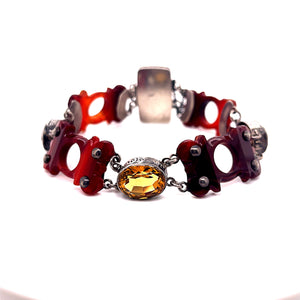 Carnelian Citrine Bracelet in Sterling Silver