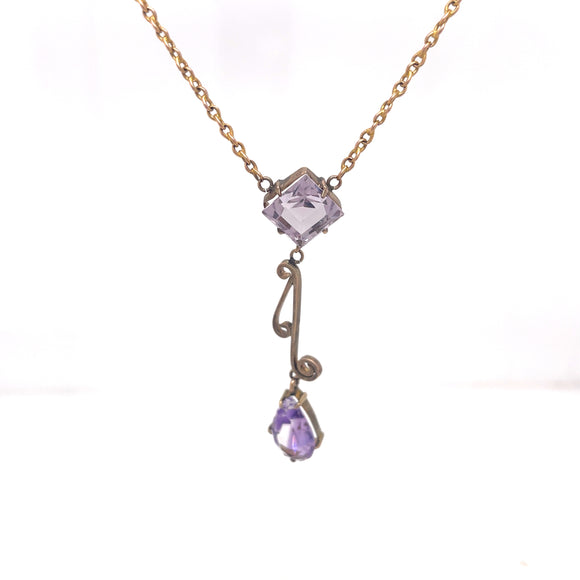 Victorian Amethyst Drop Necklace