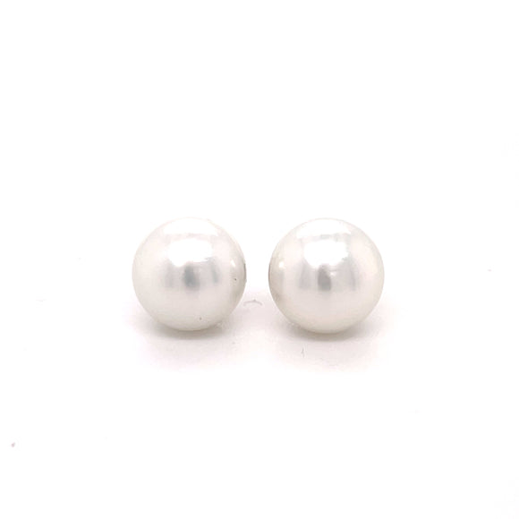 South Sea Pearl Studs in 18ct White Gold