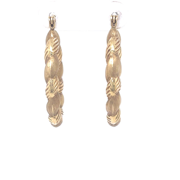 Large Oval Twist Hoops in 14ct Gold