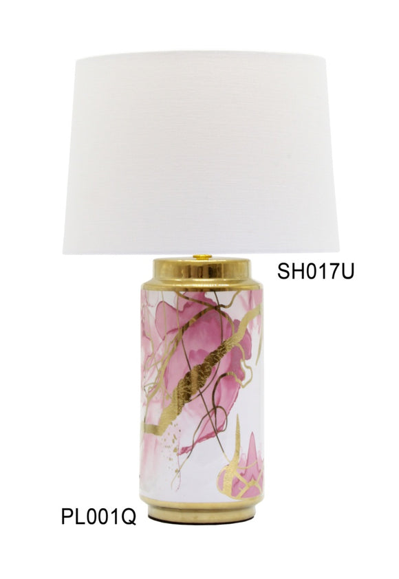 Pink Berry Marble Look Lamp