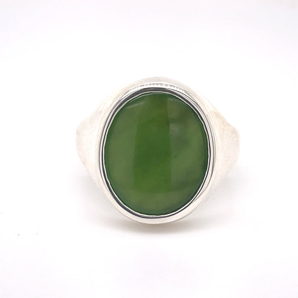 Greenstone Pounamu Sterling Silver Unisex Ring