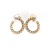 Vintage Diamond Circle Earrings in 18ct Gold