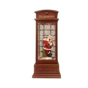 Santa in Phone Box Snow Globe Large