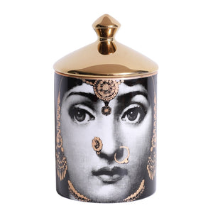 Ceramic Canister Gold Face Charm