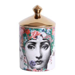 Ceramic Canister Floral Face