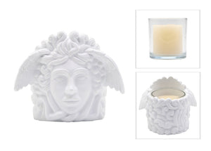 Candle in Jar White Medusa