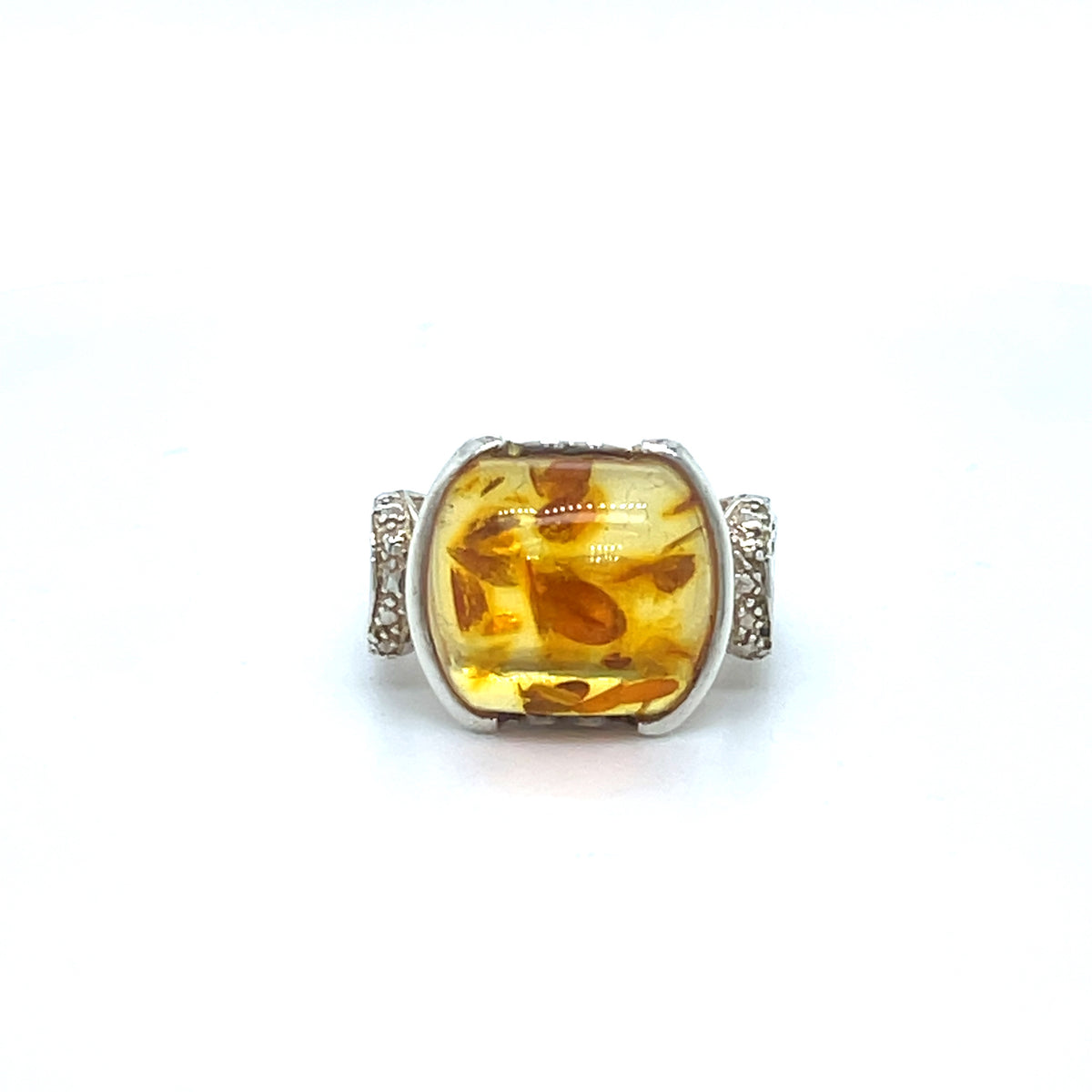 Amber and Sterling Silver Ring – Jems of Remuera