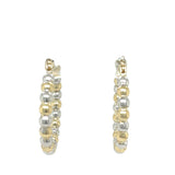 Two Tone Ball Hoop Earrings in 9ct Yellow and White Gold