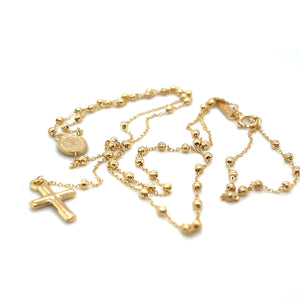 Rosary Bead Necklace in 9ct Gold – Jems of Remuera