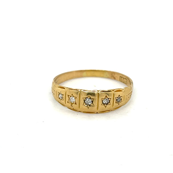 Antique Diamond Gypsy Ring in 18ct Gold