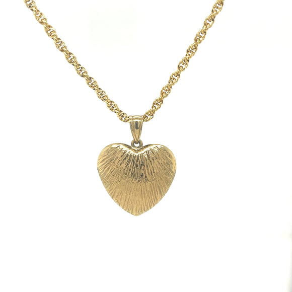 Gold Double Sided Textured Heart in 9ct Gold