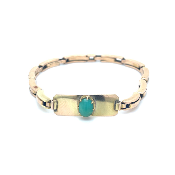 Antique Turquoise Bracelet in 15ct Gold