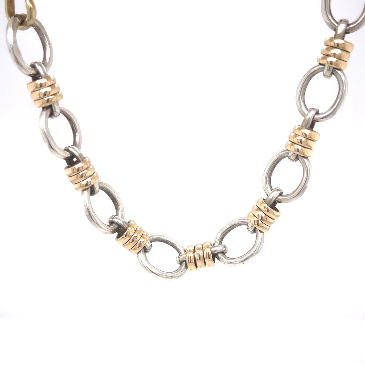 Silver and gold link necklace Clearance