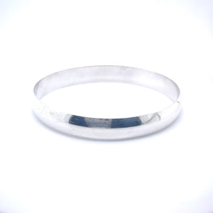 Half Round Bangle in Sterling Silver