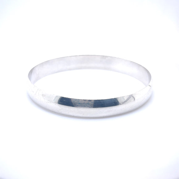 Half Round Bangle in Sterling Silver
