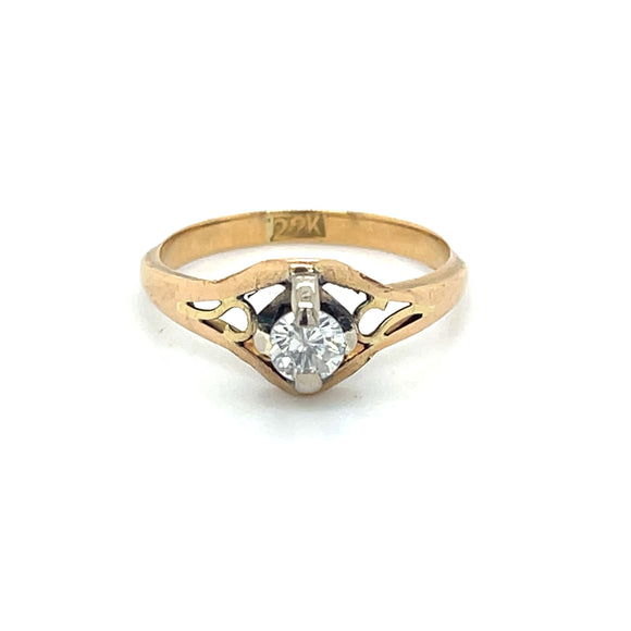 Vintage Diamond Solitaire Ring in 22 Carat Gold