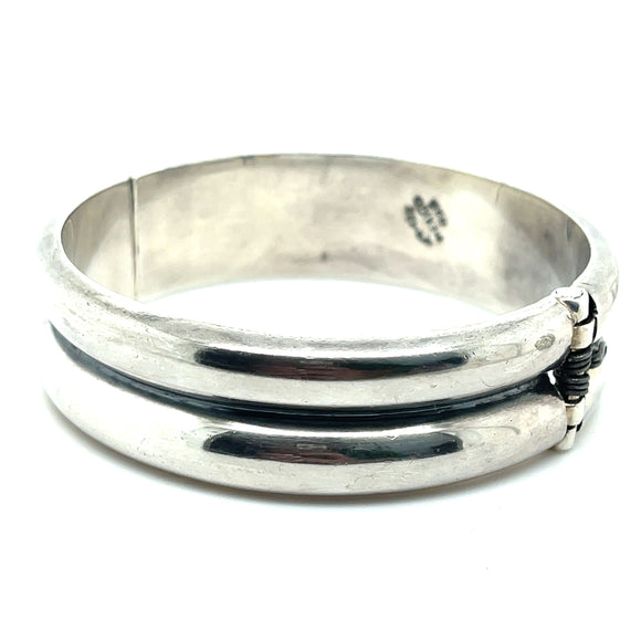 Double Cuff Bangle in Sterling Silver